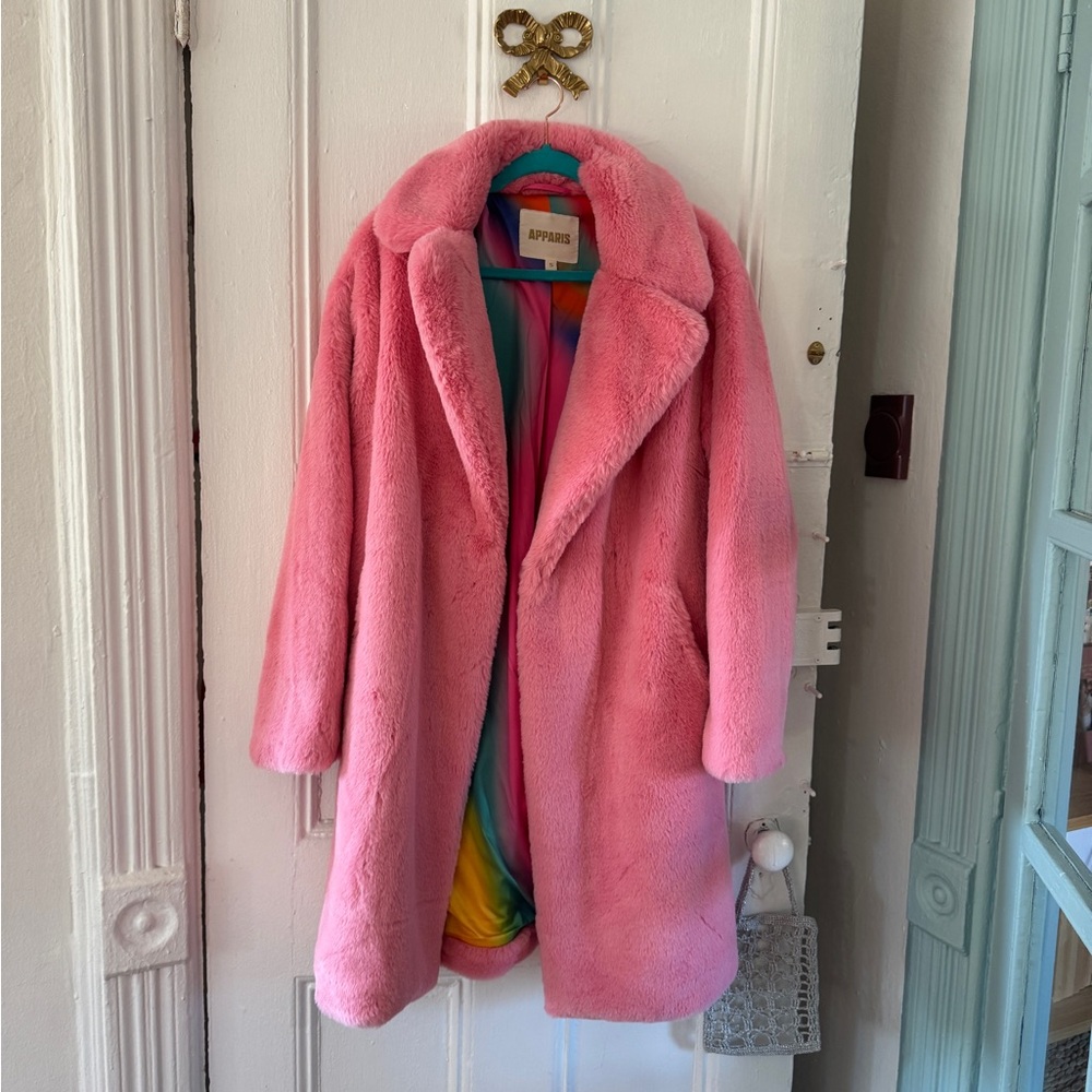 Apparis Vibrant Pink Teddy Jacket